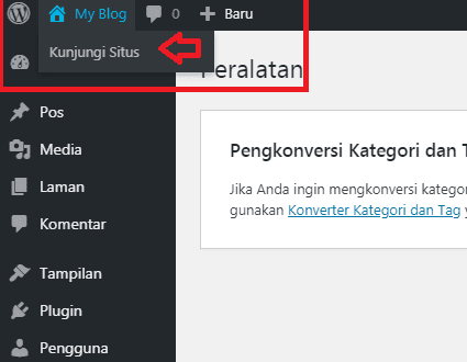 Fungsi Menu di Dashboard WordPress