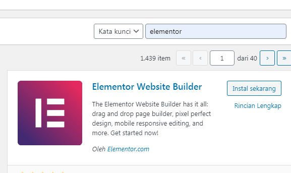 Cara Install Elementor