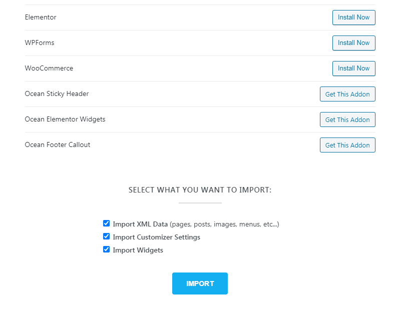 OceanWP Tema WordPress