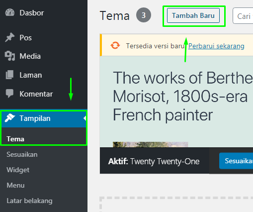Cara Install Tema dan Plugin