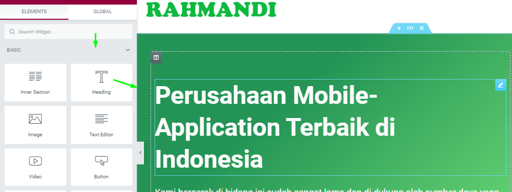 Cara Menggunakan Elementor