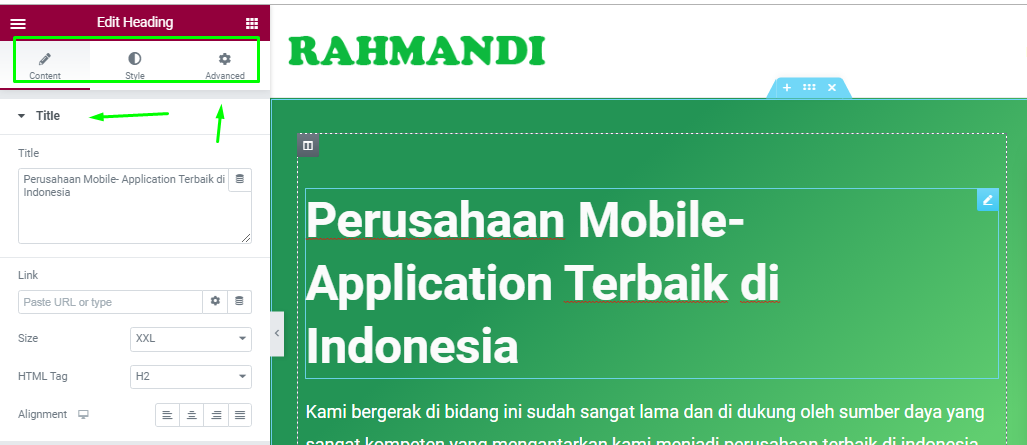 Cara Menggunakan Elementor