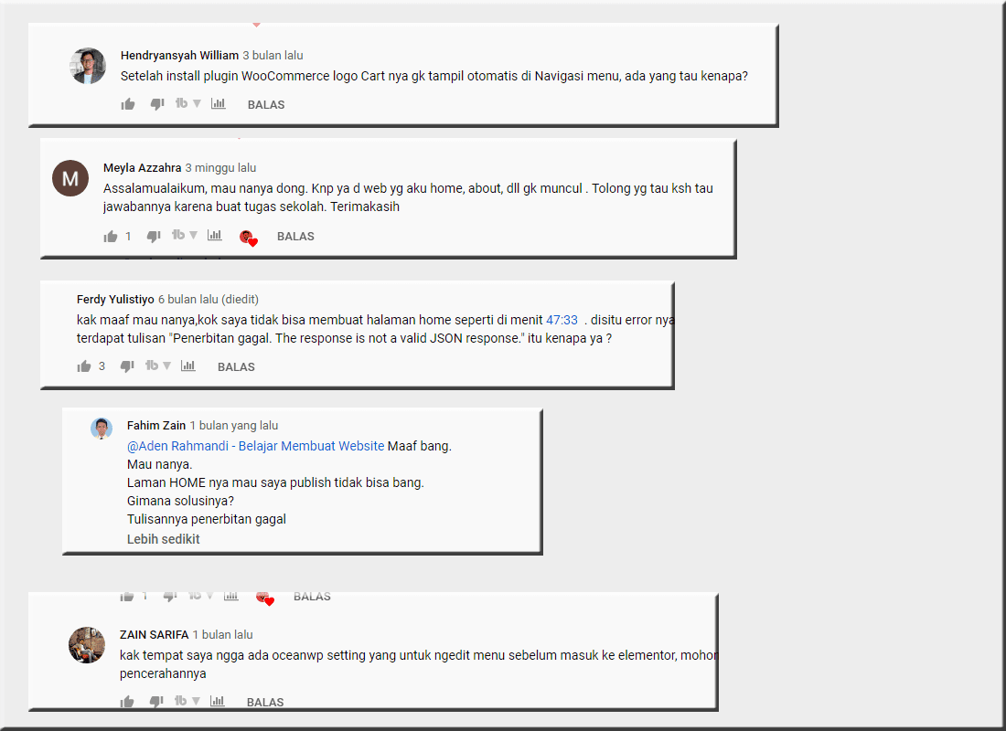 Pertanyaan Populer Toko Online di YouTube